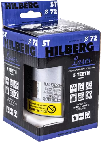 Коронка алмазная по армированному бетону SDS-Plus 72 мм Hilberg Laser 5 Teeth HP272 - интернет-магазин «Стронг Инструмент» город Воронеж