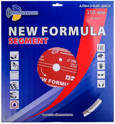 Алмазный диск по бетону 350*25.4*10*3.2мм New Formula Segment Trio-Diamond S209 - интернет-магазин «Стронг Инструмент» город Воронеж
