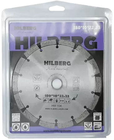 Алмазный диск по железобетону 180*22.23*10*2.4мм Hard Materials Laser Hilberg HM104 - интернет-магазин «Стронг Инструмент» город Воронеж