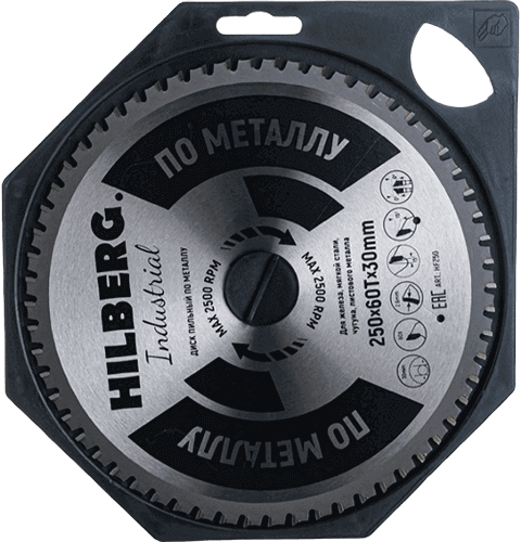Пильный диск по металлу 250*30*Т60 Industrial Hilberg HF250 - интернет-магазин «Стронг Инструмент» город Воронеж