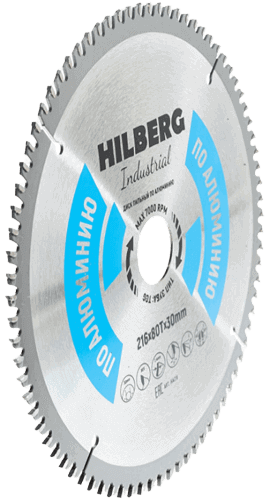 Пильный диск по алюминию 216*30*Т80 Industrial Hilberg HA216 - интернет-магазин «Стронг Инструмент» город Воронеж