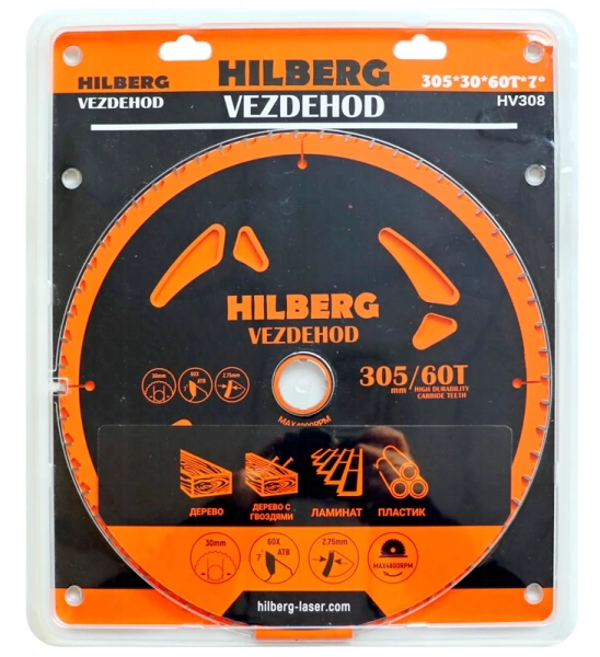 Универсальный пильный диск 305*30*60Т Vezdehod Hilberg HV308 - интернет-магазин «Стронг Инструмент» город Воронеж