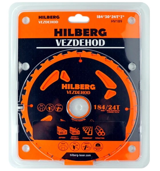 Универсальный пильный диск 184*30*24Т Vezdehod Hilberg HV189 - интернет-магазин «Стронг Инструмент» город Воронеж
